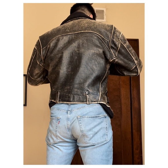 1980’s Leather Motorcycle Jacket (Brand-California 2BU) - L/XL - Picture 3 of 3